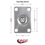 Service Caster Brand Replacement Caster for Uline Caster H-5539S-Swivel Top Plate Caster with 4 Inch Green Polyurethane Wheel-Light Duty Replacement Caster-Fits Cart, Dollies and Poly Box Truck H-1956