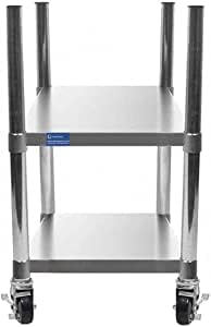 Commercial Stainless Steel Rice Warmer Cart Stand with Wheels – 14" x 14" Mobile Utility Stand for Kitchens & Restaurants | Heavy-Duty Design