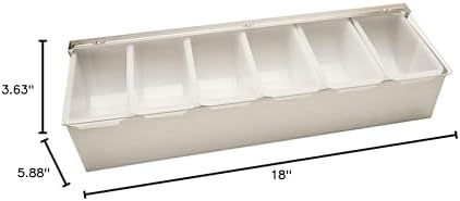 Winco 18" Stainless Steel 6-Compartment Condiment Holder - Image 2
