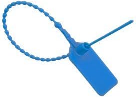 ZWY Security Seals Pull-Tite Plastic Tamper Seals Disposable Self-Locking Tie Tags 500 Pack (Blue)