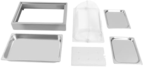 Ice Tray Chafing Dishes for Buffet Stainless Steel Ice Food Serving Display Clear Cold Food Server with Roll Lid Cooling Plate for Dishes Fruit Party - Image 7