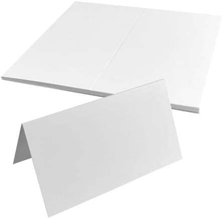 50 Pcs 2 x 3.5 Inch Food Labels for Party Buffet, White Place Cards, Tent Cards, Wedding, Place Cards for Table Setting, for Christmas, Dinners, Parties (50, 2 x 3.5 Inch) by Unknown