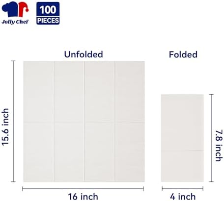 100 Paper Napkins with Built-in Flatware Pocket Prefolded Guest Hand Towels - Image 2