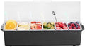 VEVOR Chilled Condiment Server, 6 Compartment Ice Cooled Condiment Serving Container, Chilled Garnish Tray Bar Caddy with Lid, for Bartending & Serving Taco, Salad, Fruit, Home & Restaurant Supplies by VEVOR