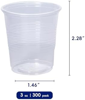 JOLLY CHEF 3 oz Clear Plastic Cups, 300 Pack Disposable Mouthwash Cups - Image 2