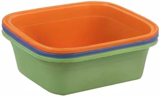 18 Quart Large Plastic Dish Pans, Wash Basin, Set of 3