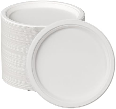 JOLLY CHEF Paper Plates 10 Inch, White Compostable Paper Plates 150 Pack by JOLLYCHEF