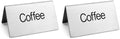 New Star Foodservice Stainless Steel Table Tent Sign, Silver, 3"x1.5" (Set of 2) by NewStarFoodservice