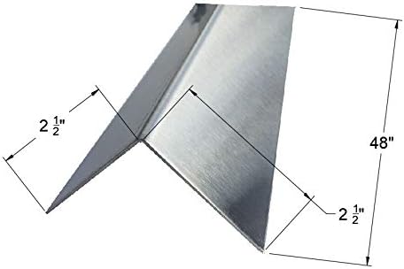 Brushed 304 Stainless Steel Corner Guards, 48" Wall Protectors, 20ga & 16ga, Available in 1/2" to 4", Multi-Pack Options (1, 2, 5, or 10) (2, 2 1/2 x 2 1/2, 16ga, No Hug Edges)