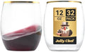 JOLLY CHEF 32 Pack 12 oz Champagne Flutes Gold Stemless Toasting Glasses by JOLLYCHEF