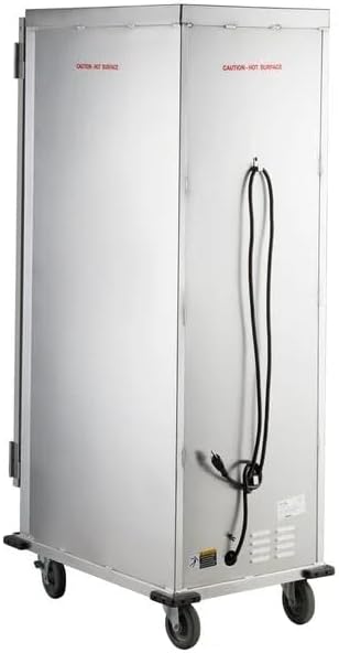 Full Size Insulated Heated Holding and Proofing Cabinet, Red/Silver, 36-Pan Capacity, Clear Door, Electric, 120V, 67.5x22.7x32.6 Inches