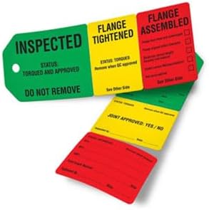 INCOM Manufacturing 3-Stage Flange Management Tags, Heavy Duty All-Weather DuraPly™, Waterproof and Tear-Resistant, 2.75 inch x 7.9 inch, 25 Pack, TG8033PT