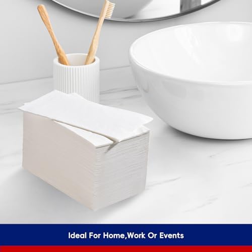 200 Paper Napkins Disposable Guest Towels, 3-ply White Dinner Napkins - Image 4
