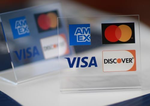 Credit Card Accept Visa Amex Discover Acrylic Countertop Display Stand - Image 4