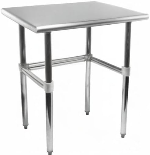 AmGood Stainless Steel Work Table Open Base | NSF Kitchen Island Food Prep | Laundry Garage Utility Bench (24" Long X 18" Deep)