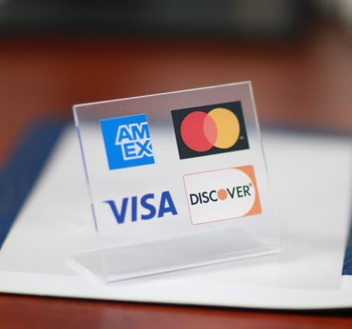Credit Card Accept Visa Amex Discover Acrylic Countertop Display Stand - Image 7