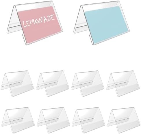 10 PCS Acrylic Table Tent Signs with 20 PCS Cards, Coffee & Tea Beverage Display Set, for Party Buffet Restaurant Banquet Wedding Indoor Outdoor by HaoGludi