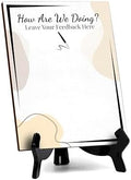 How Are We Doing? Leave Your Feedback Here 6x8 Dry Wipe Table Sign Easy Installation | Restaurant & Bar | Customer Input | No Pen Included by SignsByLITA