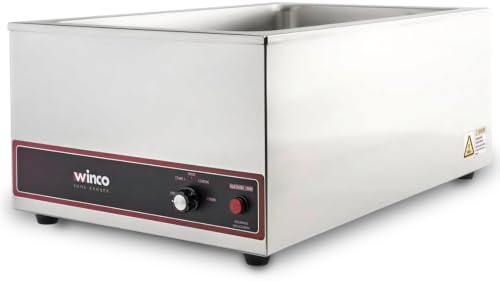 Winco FW-S500 Commercial Portable Steam Table Food Warmer 120V 1200W,Stainless Steel,Large by Winco