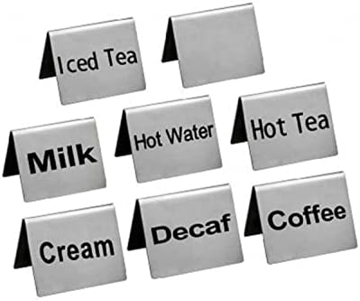 New Star Foodservice Stainless Steel Table Tent Sign (Silver (Combo), 2-Inch by 2-Inch (Set of 8)) by NewStarFoodservice