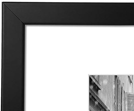 Americanflat 11x13 Picture Frame with Shatter-Resistant Glass - Use as 8x10 Frame with Mat or Display 11x13 Photo Without Mat - Signature Collection - Picture Frames for Wall Display - Black