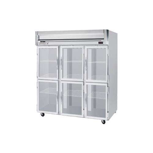 Beverage-Air HRPS3HC-1HG Horizon Series - Top Mount Reach in Refrigerator - Three Section - Half Glass Door - SS EXT/INT