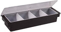 Winco 19 3/8" Black Plastic 4-Compartment Condiment Holder by Winco