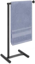 Livabber L-Shape Hand Towel Holder Stand, Metal Hand Towel Rack Modern Countertop Hand Towel Ring Standing Towel Bar for Bathroom Kitchen Vanity (Black) by Livabber