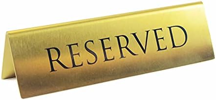 BARsics Golden Metal Table Top Reserved Sign for Restaurants, Wedding, Ceremony and Events, Double Sided Tent, 6x1.75 inches (Pack of 12) - Image 2
