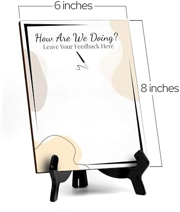 How Are We Doing? Leave Your Feedback Here 6x8 Dry Wipe Table Sign Easy Installation | Restaurant & Bar | Customer Input | No Pen Included - Image 7