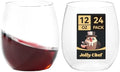 JOLLY CHEF 24 Pack 12oz Plastic Wine Glasses Stemless, Disposable Wine Cups by JOLLYCHEF