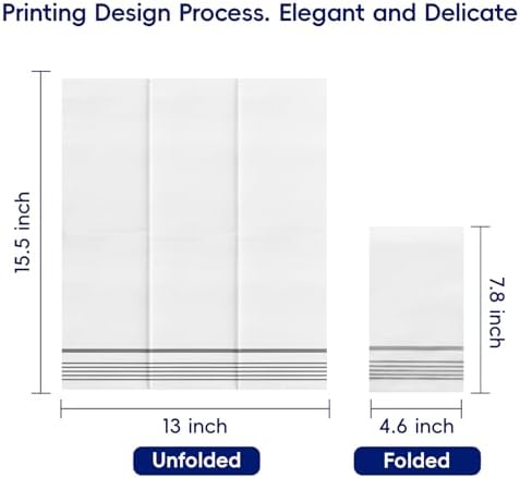 600 Silver Disposable 3 Ply Paper Dinner Napkins, Guest Hand Towels - Image 2