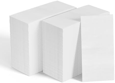 600 White Disposable 3 Ply Paper Dinner Napkins, Guest Hand Towels by JOLLYCHEF