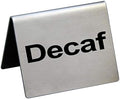 New Star Foodservice Stainless Steel Table Tent Sign (Silver (Decaf), 2-Inch by 2-Inch (Set of 6)) by NewStarFoodservice