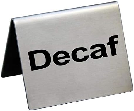 New Star Foodservice Stainless Steel Table Tent Sign (Silver (Decaf), 2-Inch by 2-Inch (Set of 6)) by NewStarFoodservice