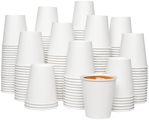 JOLLY CHEF 300 Pack Disposable Paper Coffee Cups 10 oz White by JOLLYCHEF