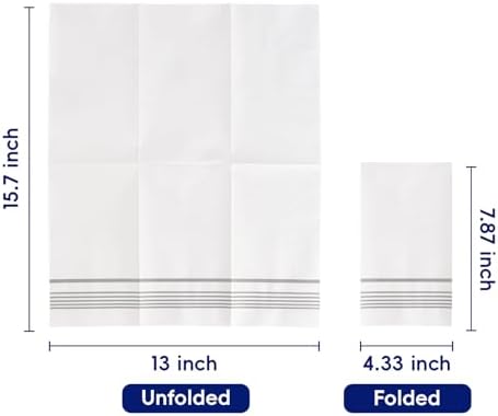 200 Paper Napkins Disposable Guest Towels, 3 ply Silver Dinner Napkins - Image 6