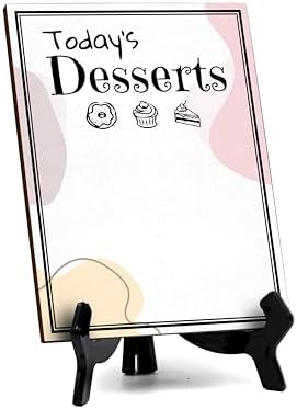 Today's Desserts 6x8 Dry Wipe Table Sign Easy Installation | Restaurant & Bar | Perfect To Clearly Direct Customers & Advertise Specials | No Pen Included by SignsByLITA