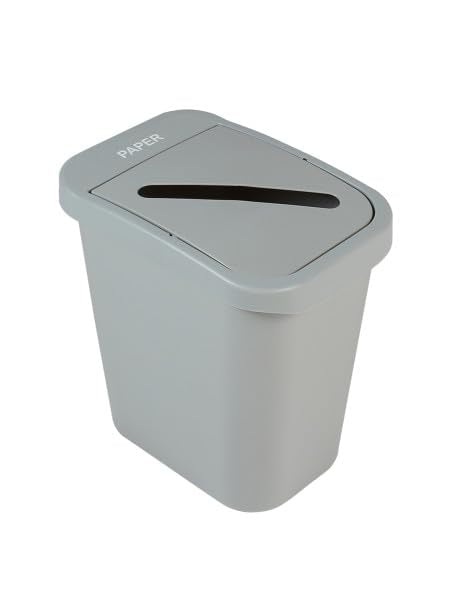 City Box 7 Gallon Paper Recycling Bin with Lid for Residential, Business, and Commercial Recycling - NYC Compliant - Grey