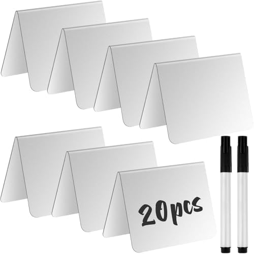 20 Pack Acrylic Mini Chalkboard Sign with Marker Pen Small Chalkboard Sign by Uoeo