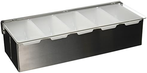 Winco 15" Stainless Steel 5-Compartment Condiment Holder by Winco