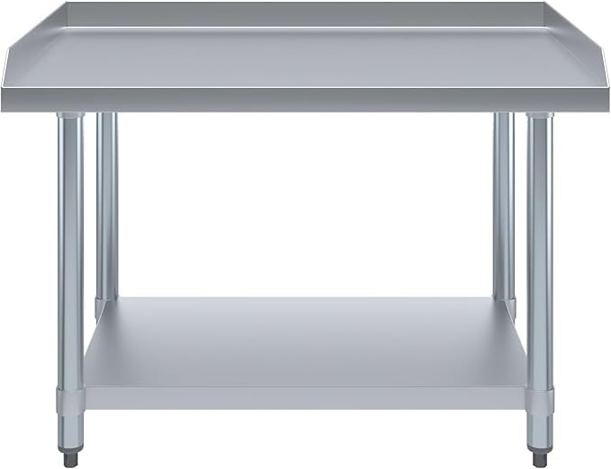 Stainless Steel Equipment Stand with Undershelf + Casters, Heavy Duty, Commercial Grade, NSF Certified (24" Width x 36" Length)