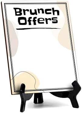 Brunch Offers 6x8 Dry Wipe Table Sign Easy Installation | Restaurant & Bar | Perfect To Clearly Direct Customers & Advertise Specials | No Pen Included by SignsByLITA