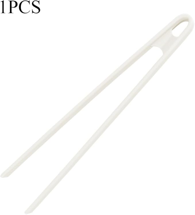 1Pcs Silicone Toaster Tongs, 11.6 Inch Long Silicone Kitchen Tong for Toaster Cooking Utensil Bread Waffle Tongs Food Tweezer White Toast Tong for Cooking Serving Bacon Salad Fruit Food, SATONBEYI