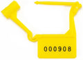 Plastic Security Padlock Seals Numbered Tamper Proof Disposable Self-Locking Plastic Medical Tags (Pack of 100 PCS) (Yellow)