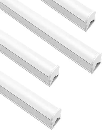LightingWill LED T5 Integrated Fixture 3FT 14W 4000K Natural White, Linkable LED Shop Light, Under Cabinet & Ceiling Light, Corded Electric with Built-in On/Off Switch, 4-Pack for Garage, Kitchen