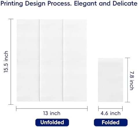 400 White Disposable 3-Ply Paper Dinner Napkins, Guest Hand Towels - Image 2