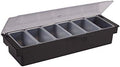 Winco 19 7/16" Black Plastic 6-Compartment Condiment Holder by Winco