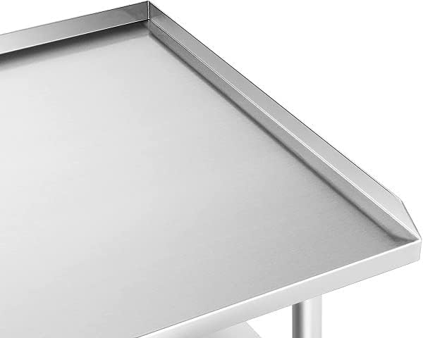 Stainless Steel Equipment Stand with Undershelf + Casters, Heavy Duty, Commercial Grade, NSF Certified (24" Width x 36" Length)