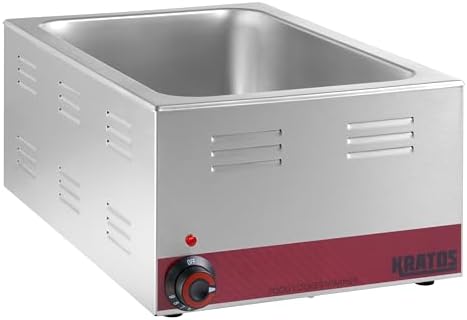 Kratos Commercial Electric Countertop Food Warmer and Cooker, 120V, 1500 Watts, Stainless Steel Portable Steam Table, Fits a 12" x 20" Food Pan (28W-169)